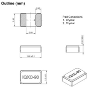 IQD晶振,IQXC-90晶振,32.768kHz-IQXC-90-20-12.5晶振